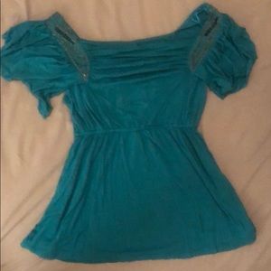 Flowy Beaded Shoulder Blouse